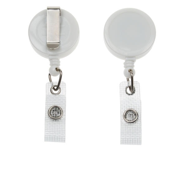Obrazek White badge reel with belt clip and strap. 60270199 (DE,SE,NO,FI,RO,PL)