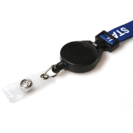 Obrazek Black badge reel for lanyard with strap. 60270209 (DE,SE,NO,FI,RO,PL)