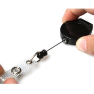 Obrazek Black badge reel for lanyard with strap. 60270209 (DE,SE,NO,FI,RO,PL)