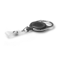 Obrazek Black translucent carabiner badge reel with reinforced strap. 60270140 (DE,SE,NO,FI,RO,PL)