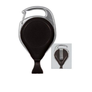Obrazek Black carabiner No-Twist ID badge reel with belt clip and card clip. 60270142 (DE,SE,NO,FI,RO,PL)