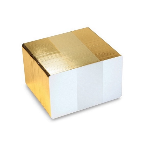 Obrazek Blank white cards with gold egde - CR80. 70102028GE (DE,SE,NO,FI,RO,PL)