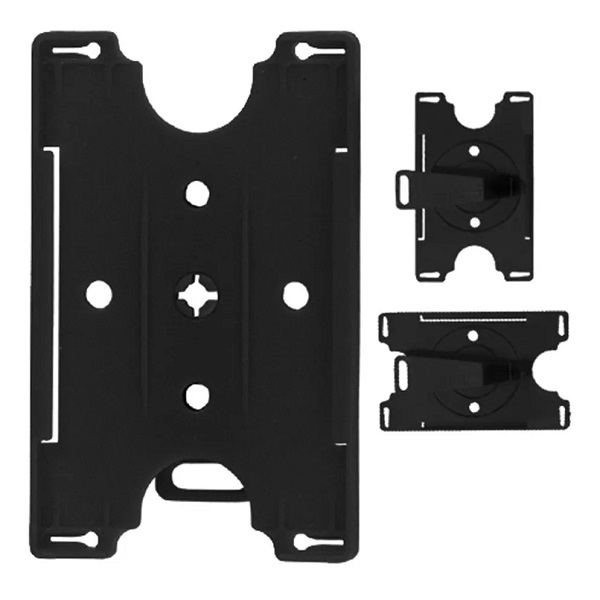 Obrazek Cardholder/carrying case rigid plastic black open-face with rotating (2-way) clip (horizontal/landscape)(vertical/portrait). 60270164 (DE,SE,NO,FI,RO,PL)
