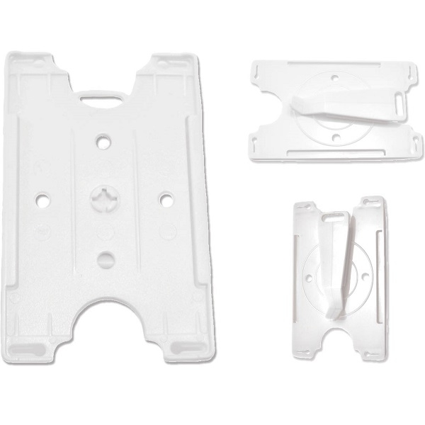 Obrazek Cardholder/carrying case plastic white open-face with rotating (2-way) clip (horizontal/landscape)(vertical/portrait). 60270165 (DE,SE,NO,FI,RO,PL)