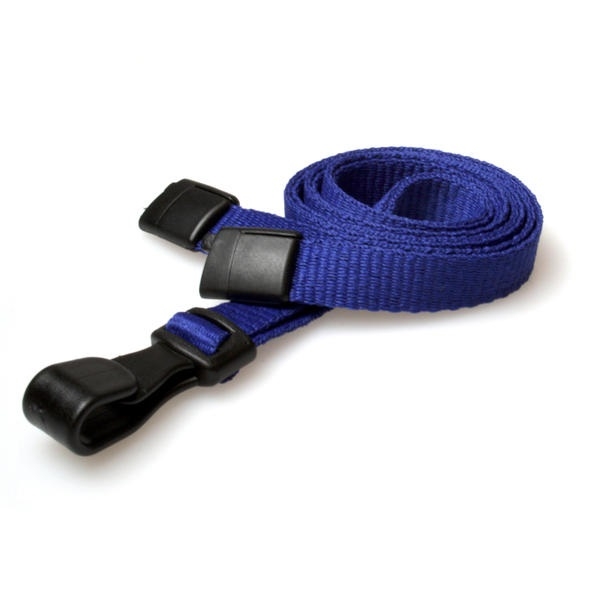 Obrazek Blue lanyard / Keyhanger 10 mm with plastic J clip - 100% polyester. 60270548 (DE,SE,NO,FI,RO,PL)