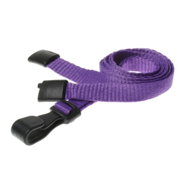 Obrazek Purple lanyard / Keyhanger 10 mm with plastic J clip - 100% polyester. 60270544 (DE,SE,NO,FI,RO,PL)