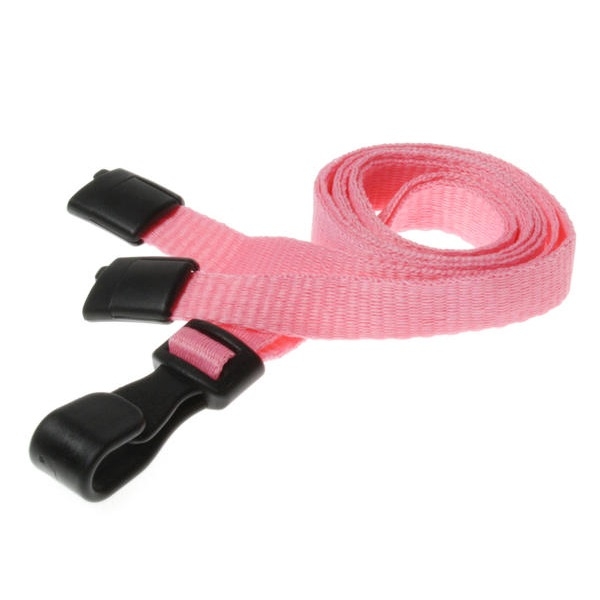 Obrazek Pink lanyard / Keyhanger 10 mm with plastic J clip - 100% polyester. 60270549 (DE,SE,NO,FI,RO,PL)
