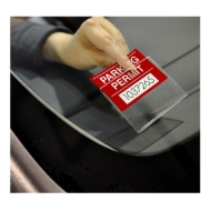Obrazek Windscreen car park pass holder soft plastic for CR80 card (89x54 mm inner size). Clear adhesive front panel. 60270172 (DE,SE,NO,FI,RO,PL)