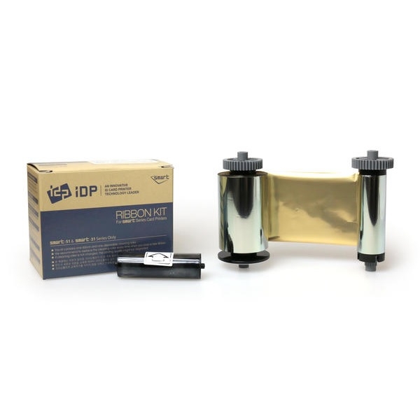 Obrazek Smart-21/Smart-31S/Smart-31D/Smart-51S/Smart-51D gold without overlay ribbon/dye film (K) - 1200 print. Smart 55659374 / 659374 SS-IDDC-P-MG. (DE,SE,NO,FI,RO,PL)