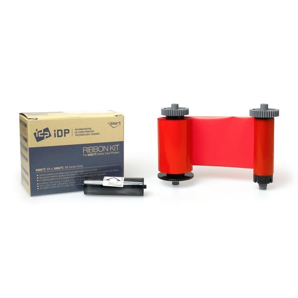 Obrazek Smart-21/Smart-31S/Smart-31D/Smart-51S/Smart-51D red without overlay ribbon/dye film (K) - 1200 print. Smart 55659371 / 659371 SS-IDDC-P-R. (DE,SE,NO,FI,RO,PL)