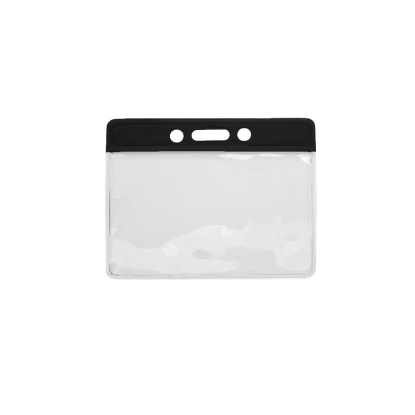 Obrazek 86x54 mm Card holder / carrying case soft plastic. Black top / clear (horizontal / landscape). 60270311 (DE,SE,NO,FI,RO,PL)