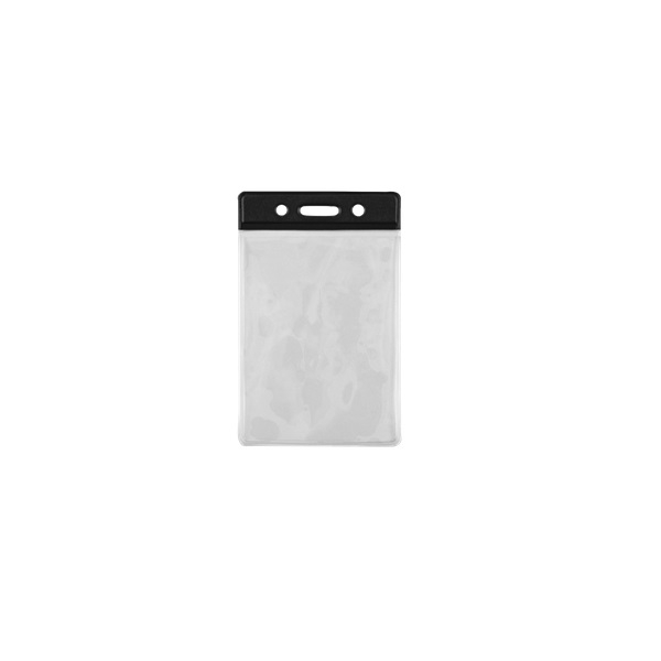 Obrazek 86x54 mm Card holder / carrying case soft plastic. Black top / clear (vertical / portrait). 60270301 (DE,SE,NO,FI,RO,PL)