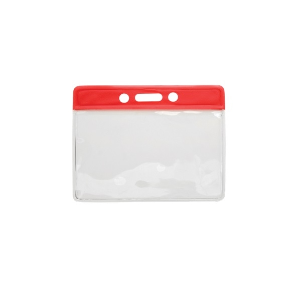 Obrazek Card holder/carrying case soft plastic 86 x 54 mm. red top/clear (horizontal/landscape). 60270315 (DE,SE,NO,FI,RO,PL)