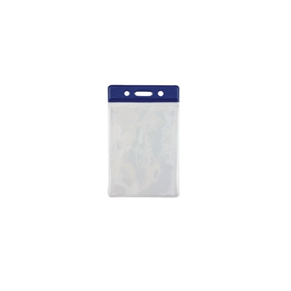 Obrazek 86x54 mm Card holder / carrying case soft plastic. Blue top / clear (vertical / portrait). 60270308 (DE,SE,NO,FI,RO,PL)