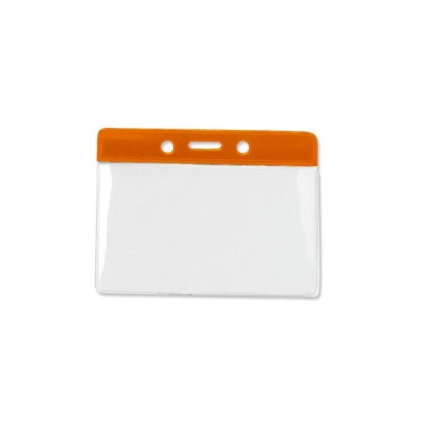 Obrazek Card holder/carrying case soft plastic 86 x 54 mm. Orange top/clear (horizontal/landscape). 60270313 (DE,SE,NO,FI,RO,PL)