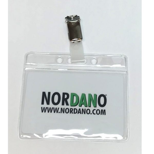 Obrazek 86x54 mm Cardholder / carrying case soft plastic clear (horizontal / landscape). Vinyl Badge Holder and clip nylon with strap (belt clip). 60270310+60270101 (DE,SE,NO,FI,RO,PL)
