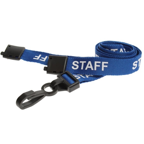 Obrazek Staff blue lanyard / keyhanger 15 mm with plastic J clip. 60270588 (DE,SE,NO,FI,RO,PL)