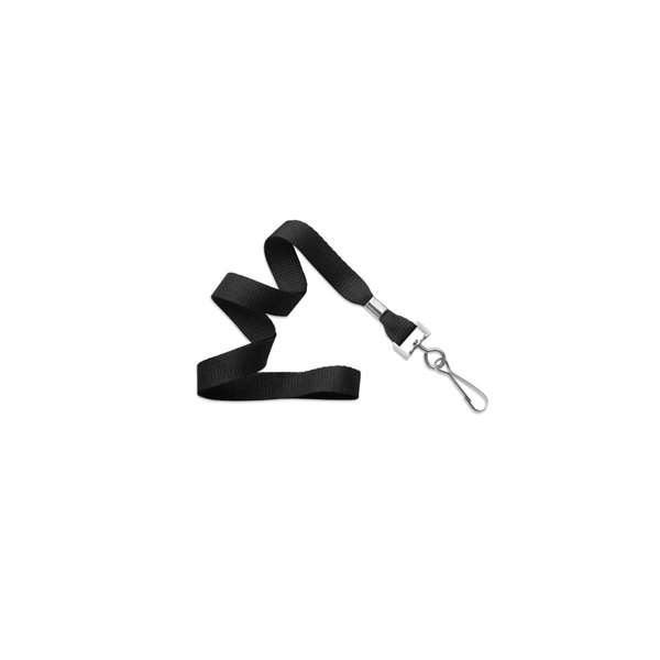 Obrazek Black lanyard / keyhanger 16 mm with Metal J-Clip. 60270581_1 (DE,SE,NO,FI,RO,PL)