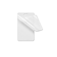 Obrazek Luggage tag blank/clear 250 micron/my laminating pouch 64 x 106 mm with oval slot hot lamination 100 pieces. 60270015 (DE,SE,NO,FI,RO,PL)