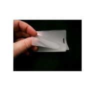 Obrazek Luggage tag blank/clear 250 micron/my laminating pouch 64 x 106 mm with oval slot hot lamination 100 pieces. 60270015 (DE,SE,NO,FI,RO,PL)