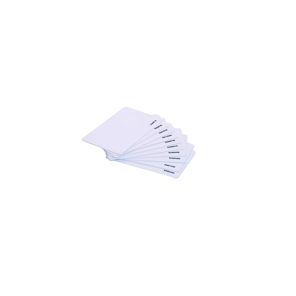 Obrazek Plastic card 13.56 MHz chip with 1KB with black number glossy non-contact white plastic cards - CR80. 70102030XX (DE,SE,NO,FI,RO,PL)