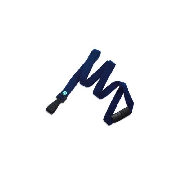 Obrazek Blue bamboo lanyard / keyhanger 10 mm with plastic J clip  - environmentally friendly. 60270528 (DE,SE,NO,FI,RO,PL)