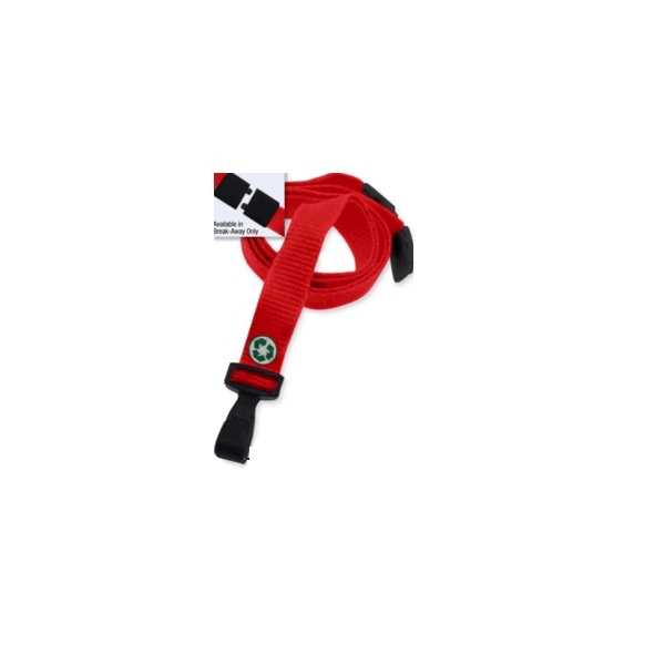 Obrazek Red bamboo lanyard / keyhanger 10 mm with plastic J clip  - environmentally friendly. 60270525 (DE,SE,NO,FI,RO,PL)