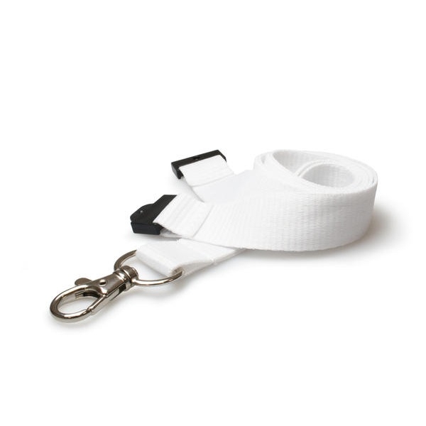 Obrazek White lanyard / keyhanger 20 mm with metal trigger clip. 60270742 (DE,SE,NO,FI,RO,PL)