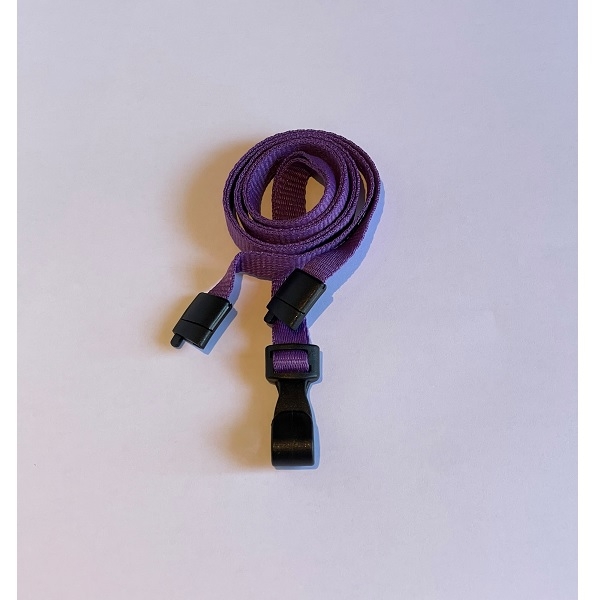 Obrazek Purple lanyard / Keyhanger 10 mm with plastic J clip - polyester. 60270544_1 (DE,SE,NO,FI,RO,PL)