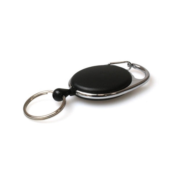 Obrazek Black carabiner ID badge reel with key ring. 60270194 (DE,FI,RO,PL)