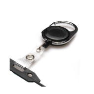 Obrazek Black translucent carabiner badge reel with reinforced strap. 60270140 (DE,SE,NO,FI,RO,PL)
