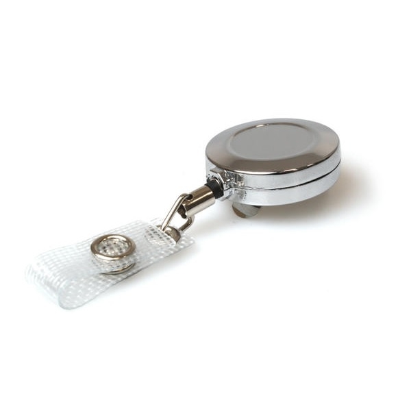 Obrazek 32 mm Chrome Medium Duty Mini Card / ID badge reel with belt clip and reinforce strap. 60270235 (DE,SE,NO,FI,RO,PL)
