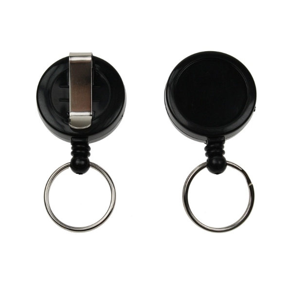Obrazek Black badge reel with belt clip and key ring. 60270227 (DE,SE,NO,FI,RO,PL)