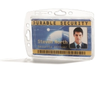 Obrazek Durable Identity ID Badge/Badge Holder. Enclosed card holder / carrying case rigid plastic (horizontal/landscape or vertical/portrait). 60270291 (DE,SE,NO,FI,RO,PL)