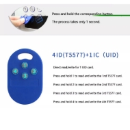 Obrazek Blue RFID rewriteable multi Key fob 4 x 125 KHZ T5577 EM ID and magic writeable IC 13.56 Mhz. Keyfob tag. 70102978 (DE,SE,NO,FI,RO,PL)