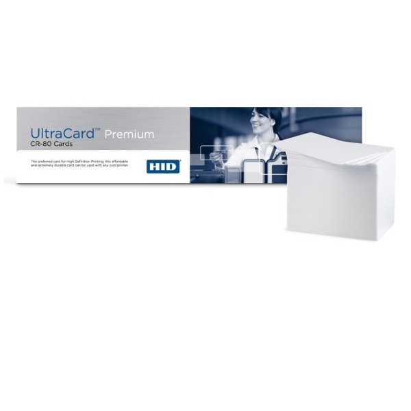 Obrazek White HID™ UltraCard Premium CR-80 Composite 30 mil plastic cards 082136. FARGO082136 (DE,SE,NO,FI,RO,PL)