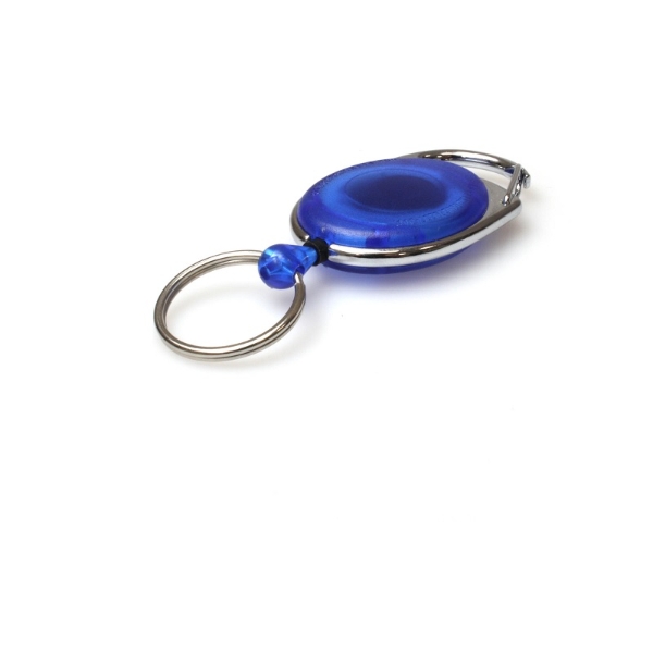 Obrazek Blue carabiner ID badge reel with key ring. 60270236 (DE,SE,NO,FI,RO,PL)