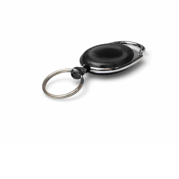Obrazek Black Translucent carabiner ID badge reel with key ring. 60270237 (DE,SE,NO,FI,RO,PL)