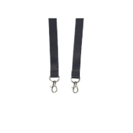 Obrazek Black Event Double Clip lanyard / keyhanger 15 mm with metal trigger clips. 60270761 (DE,SE,NO,FI,RO,PL)