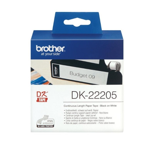 Obrazek Brother Label Roll Continuous Paper DK22205 62mm. BRDK22205 (DE,SE,NO,FI,RO,PL)