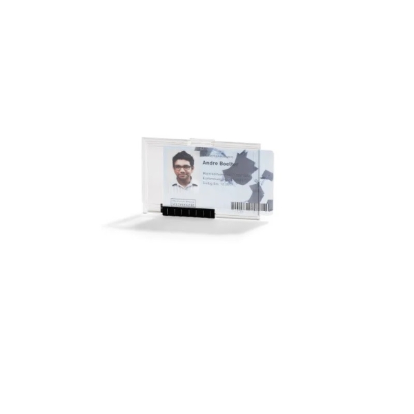 Obrazek Durable Identity ID Badge/Badge Holder PUSHBOX MONO (Transparent). Enclosed card holder / carrying case rigid plastic. 60270298 (DE,SE,NO,FI,RO,PL)