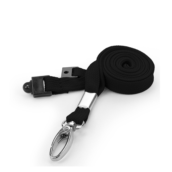 Obrazek Black tube lanyard / keyhanger 10 mm with metal lobster clip. 60270651 (DE,SE,NO,FI,RO,PL)