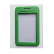 Obrazek Green 86x54 mm Card holder / carrying case hard plastic / Badge holder. Clear on both sides (vertical / portrait). 60270346 (DE,SE,NO,FI,RO,PL)