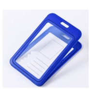 Obrazek Green 86x54 mm Card holder / carrying case hard plastic / Badge holder. Clear on both sides (vertical / portrait). 60270346 (DE,SE,NO,FI,RO,PL)