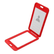 Obrazek Grey 86x54 mm Card holder / carrying case hard plastic / Badge holder. Clear on both sides (vertical / portrait). 60270350 (DE,SE,NO,FI,RO,PL)