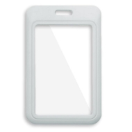 Obrazek Grey 86x54 mm Card holder / carrying case hard plastic / Badge holder. Clear on both sides (vertical / portrait). 60270350 (DE,SE,NO,FI,RO,PL)