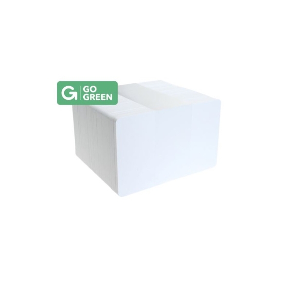 Obrazek Blank white chip Prox RFID EM 4200 125 kHz (proximity) cards made from 85% recycled plastic - CR80. 70102370 (DE,SE,NO,FI,RO,PL)