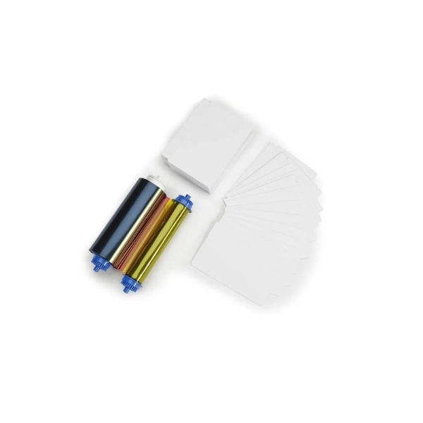 Obrazek Zebra ZC10L color ribbon/dye film (YMC0) and cards. Zebra 106000-10L - 400 prints and 400 cards. ZEB-106000-10L (DE,SE,NO,FI,RO,PL)