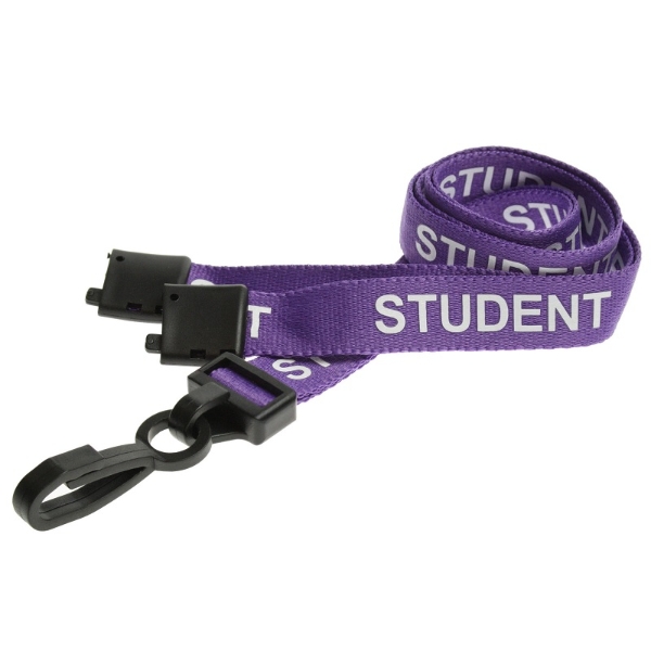 Obrazek Student purple lanyard / keyhanger 15 mm with plastic J clip. 60270595 (DE,SE,NO,FI,RO,PL)