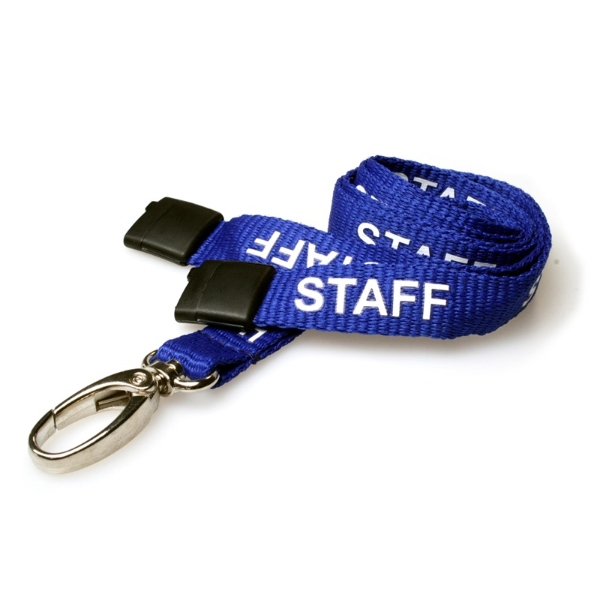 Obrazek Staff blue lanyard / keyhanger 15 mm with metal lobster clip. 60270600 (DE,SE,NO,FI,RO,PL)